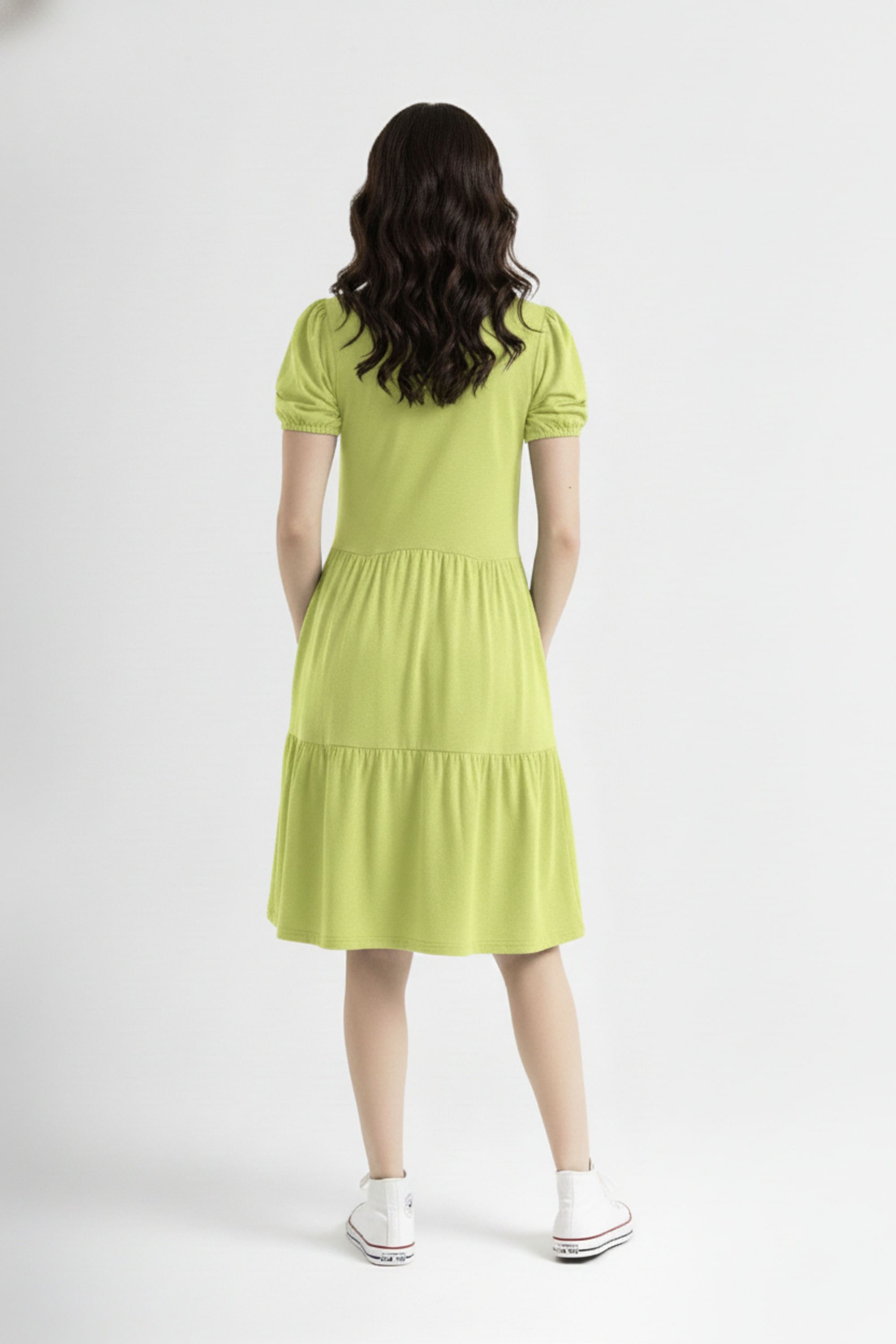 Vestido Curto Básico em Meia Malha (Verde Claro) Just Basic - Imagem 2